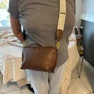 Zara leather basic crossbody bag
